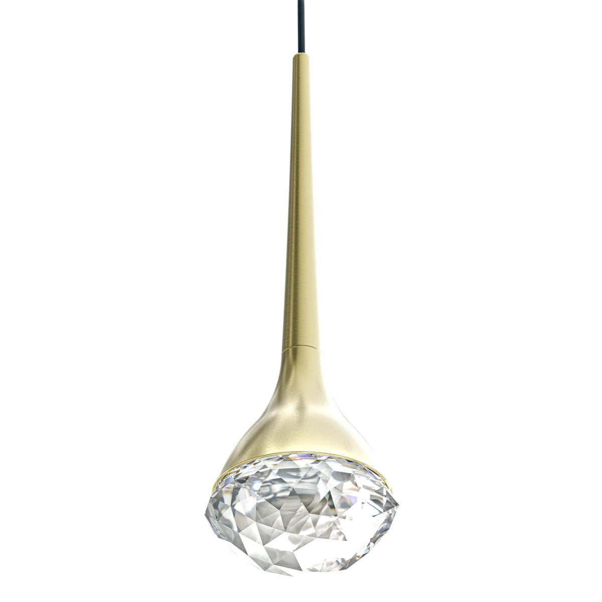 Suspension LED Crima vieil or, cristal