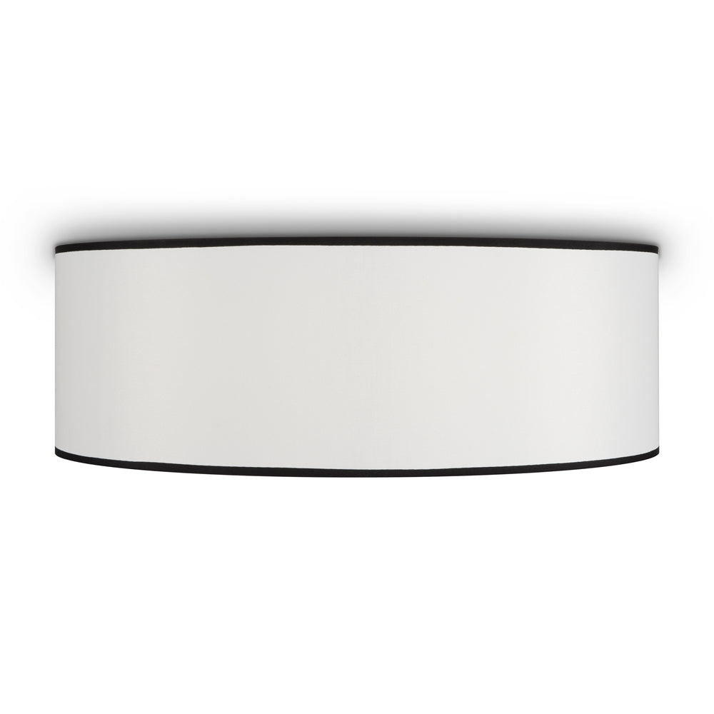 Vue de face du diffuseur cylindrique blanc fermé par un liseré noir