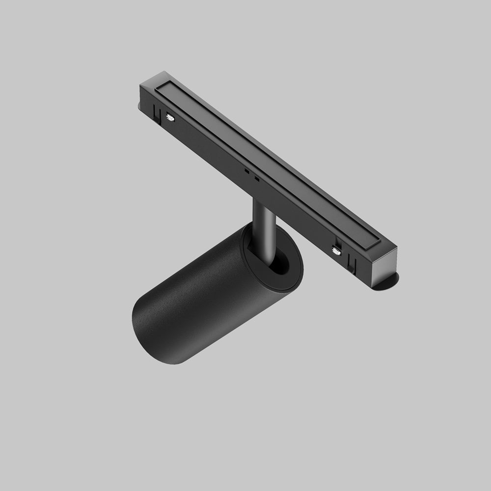 Détail de l'adaptateur et du profil de rail noir vu de dessous