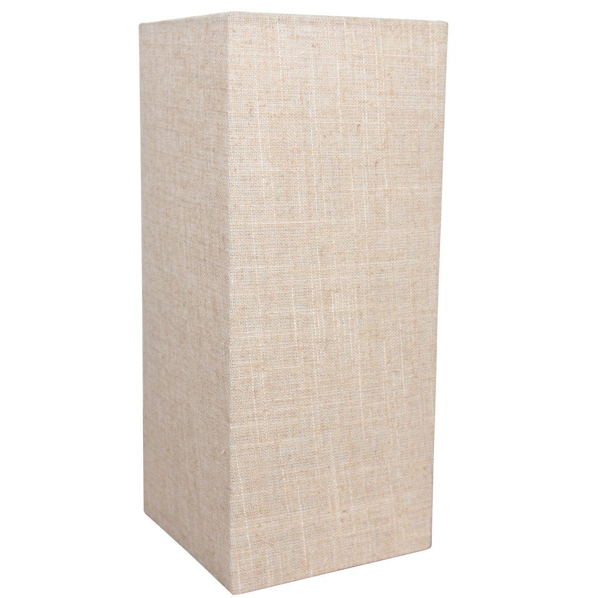 Abat-jour rectangulaire beige en tissu seul, présenté de trois quarts sur fond blanc