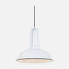 Suspension industrielle blanche, coupole métal Ø 42 cm réglable, cuisine et salle à manger | Edora