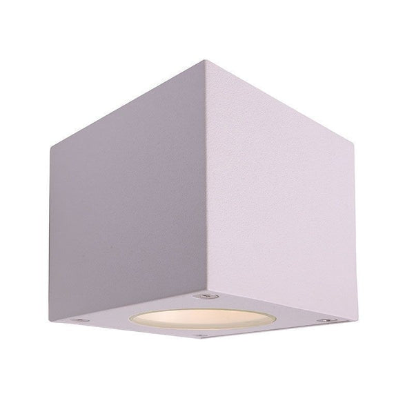 Applique extérieure Cubodo blanche, verre