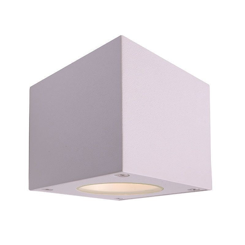 Applique extérieure Cubodo blanche, verre