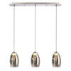 Suspension Electra argentée, verre