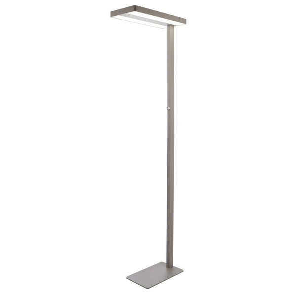 Lampadaire Office blanc et aluminium, verre