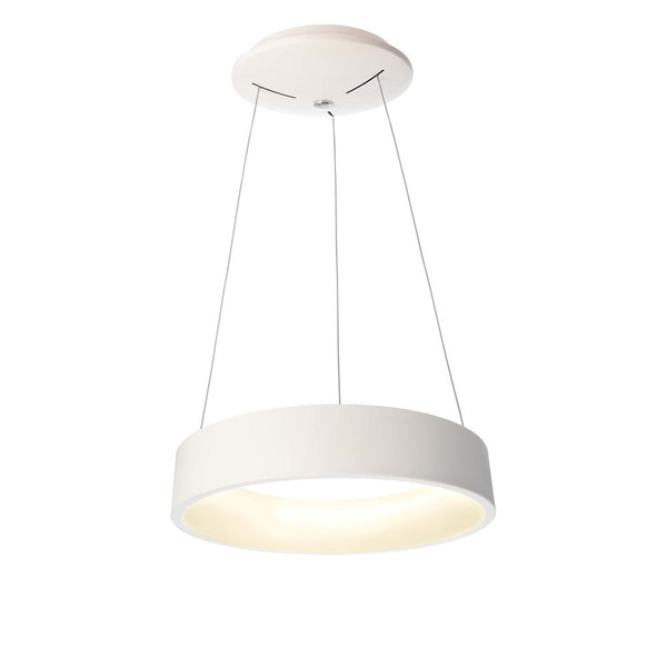 Suspension Sculptoris aluminium et blanche, Ø 45 cm, blanc chaud