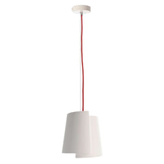 Suspension Twister blanche, plâtre, H 18,5 cm