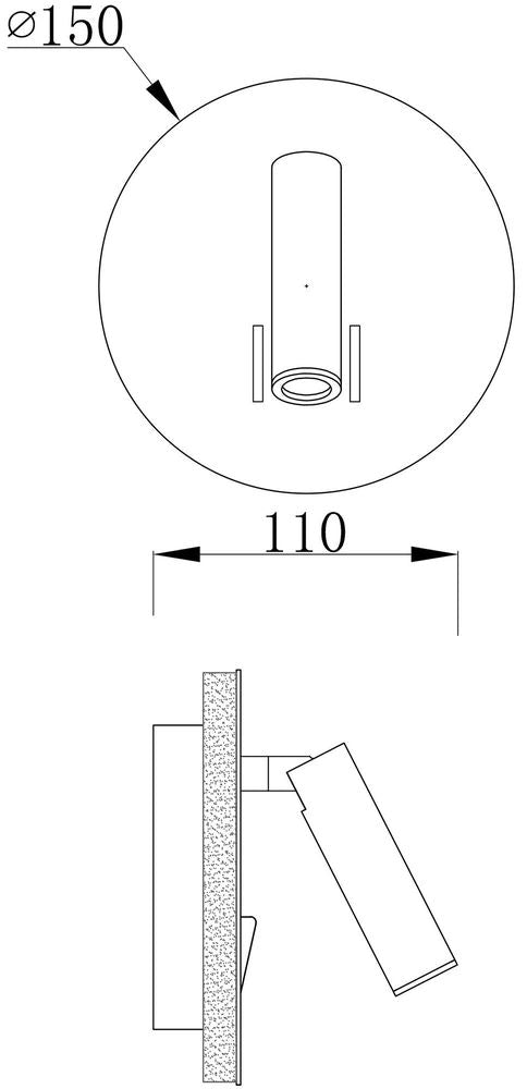 Applique murale Brahe aluminium, Ø 15 cm