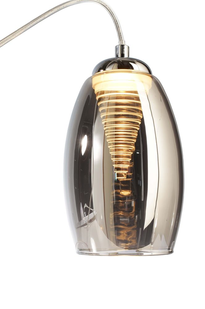 Suspension Electra argentée, verre