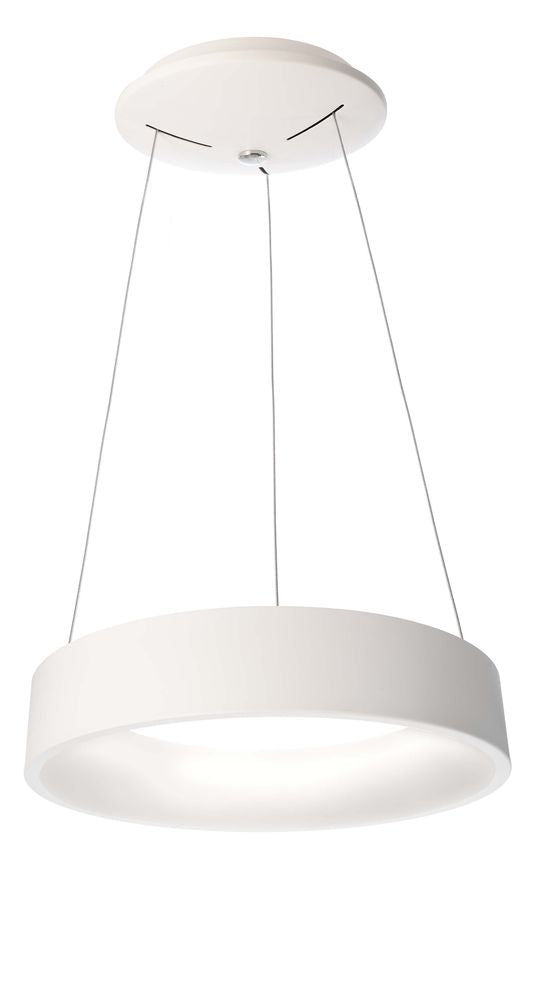 Suspension Sculptoris aluminium et blanche, Ø 45 cm, blanc chaud