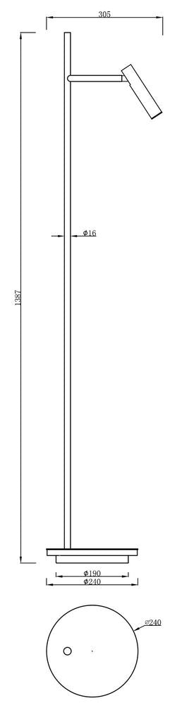 Lampadaire Brahe blanc
