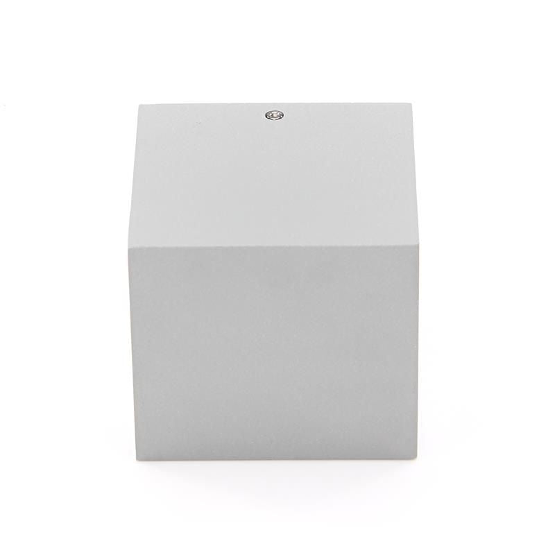 Applique extérieure Cubodo argentée, verre, double