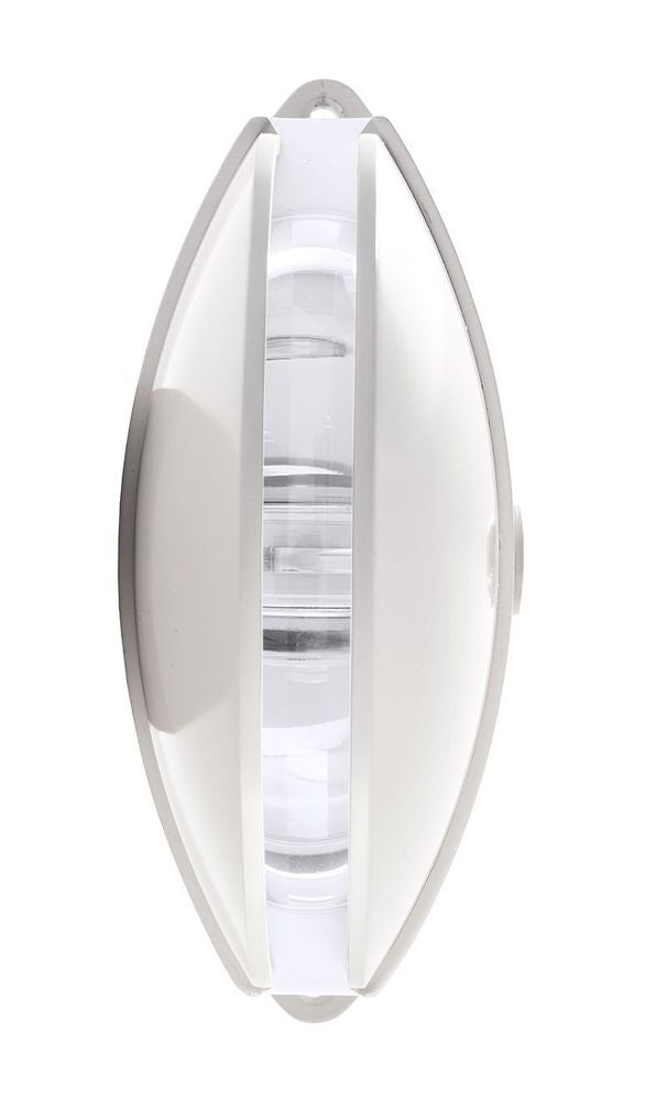 Vue de profil montrant l'épaisseur du luminaire et le verre central
