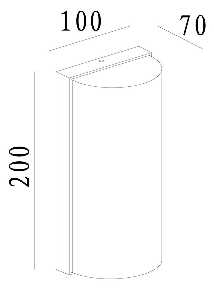 Applique extérieure Grumium grise foncé, modèle rond
