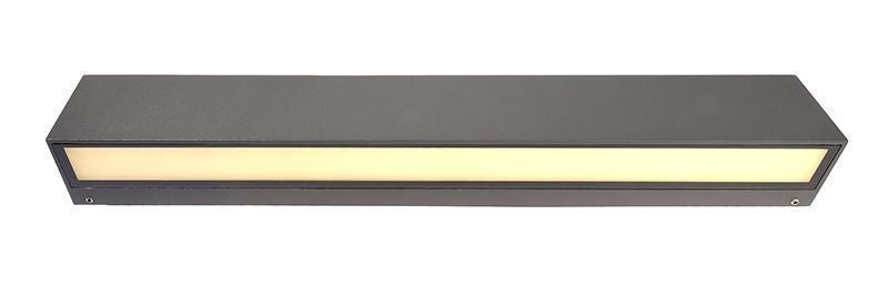 Applique extérieure Linear grise foncé, verre, linéaire, double, L 25 cm