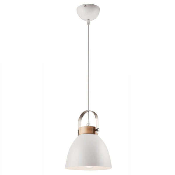 Suspension Retro blanche et bois