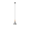 Suspension argentée et bois, 15 cm