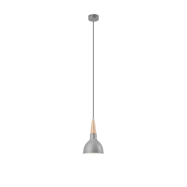 Suspension argentée et bois, 15 cm