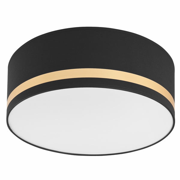 Plafonnier 2 lumières noir et doré
