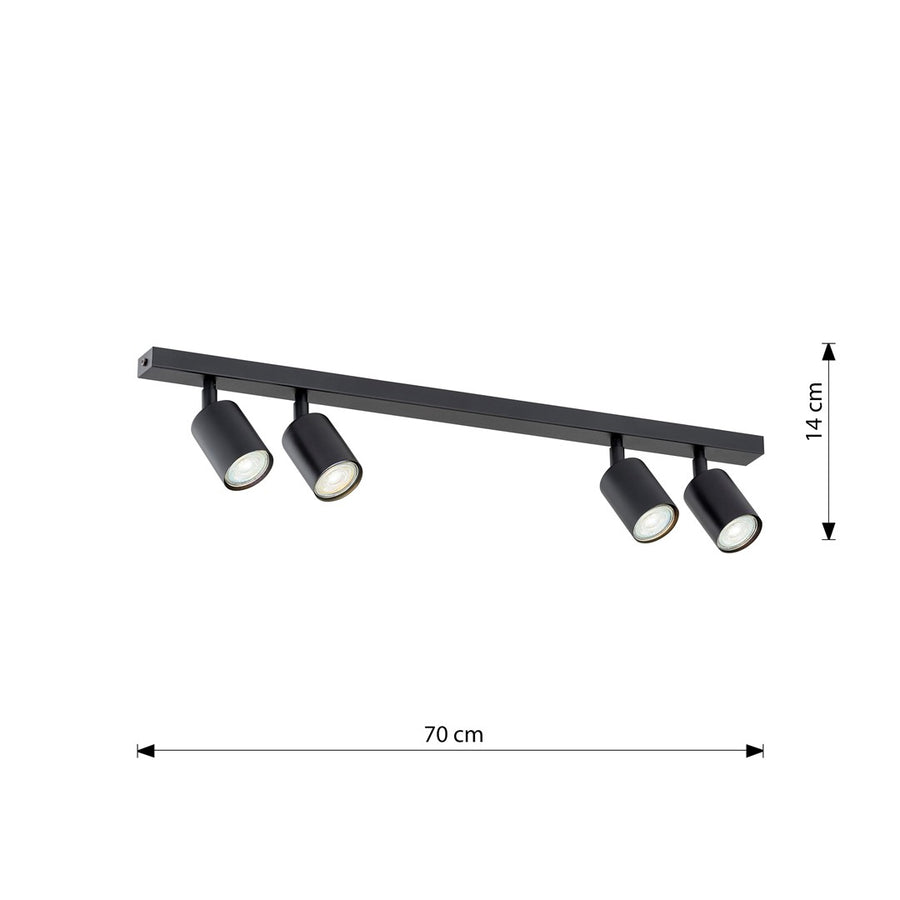 Spot Holstren 4 lumières noir