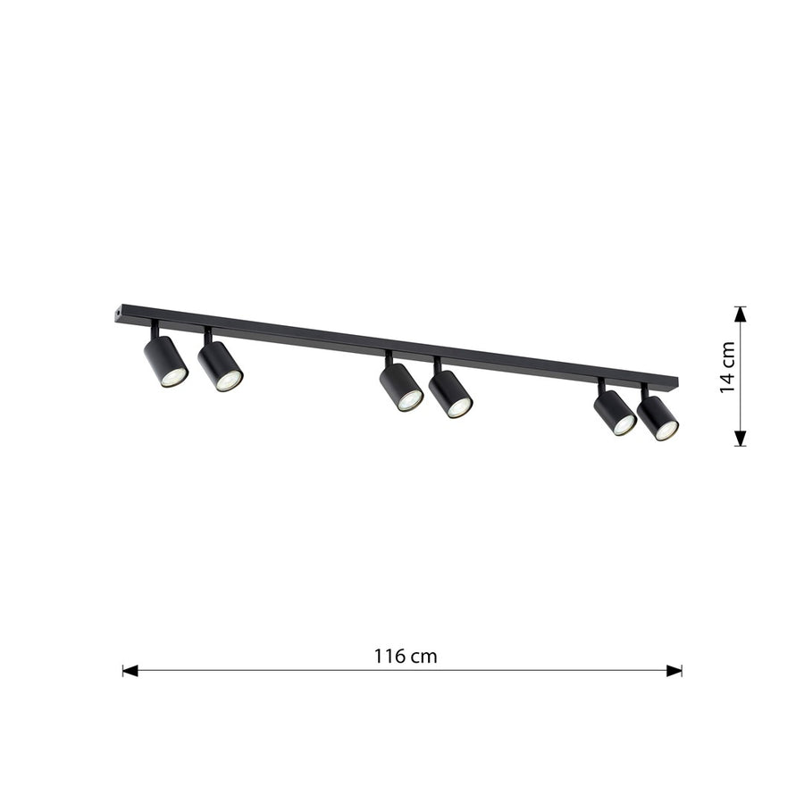Spot Holstren 6 lumières noir