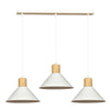 Suspension Akrinok 3 lumières blanche, bois