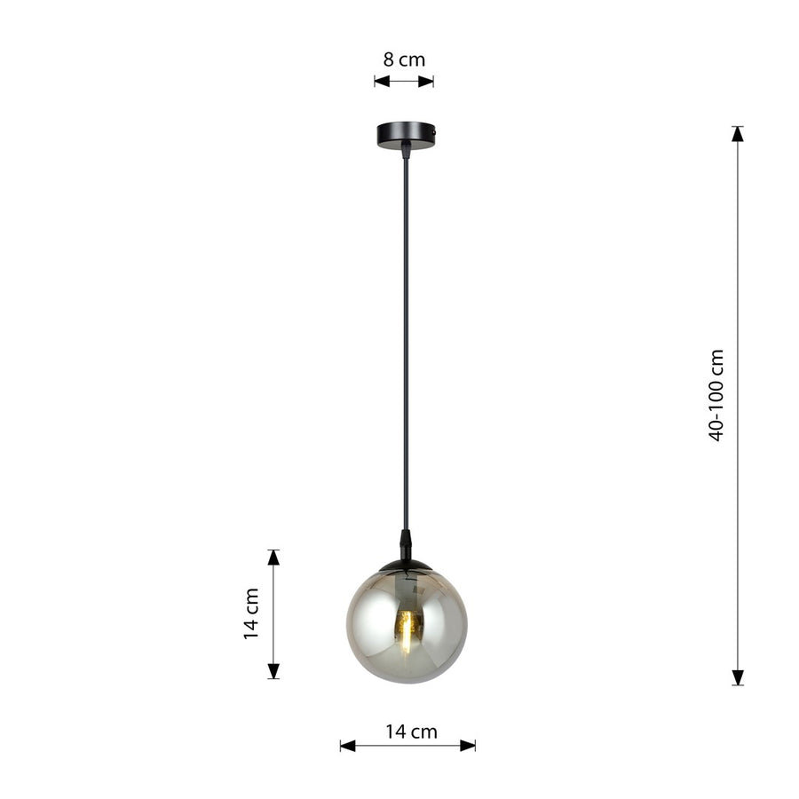 Suspension Koldara noire et anthracite, verre