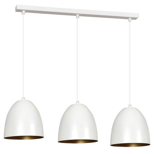 Suspension Alesior 3 lumières blanche et dorée