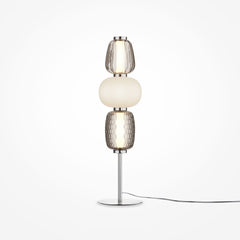 Muster Nachttischlampe silberfarben