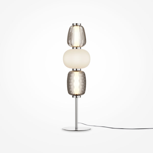 Muster Nachttischlampe silberfarben