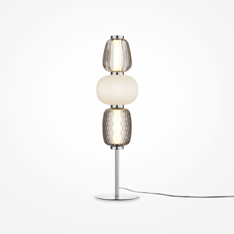 Muster Nachttischlampe silberfarben