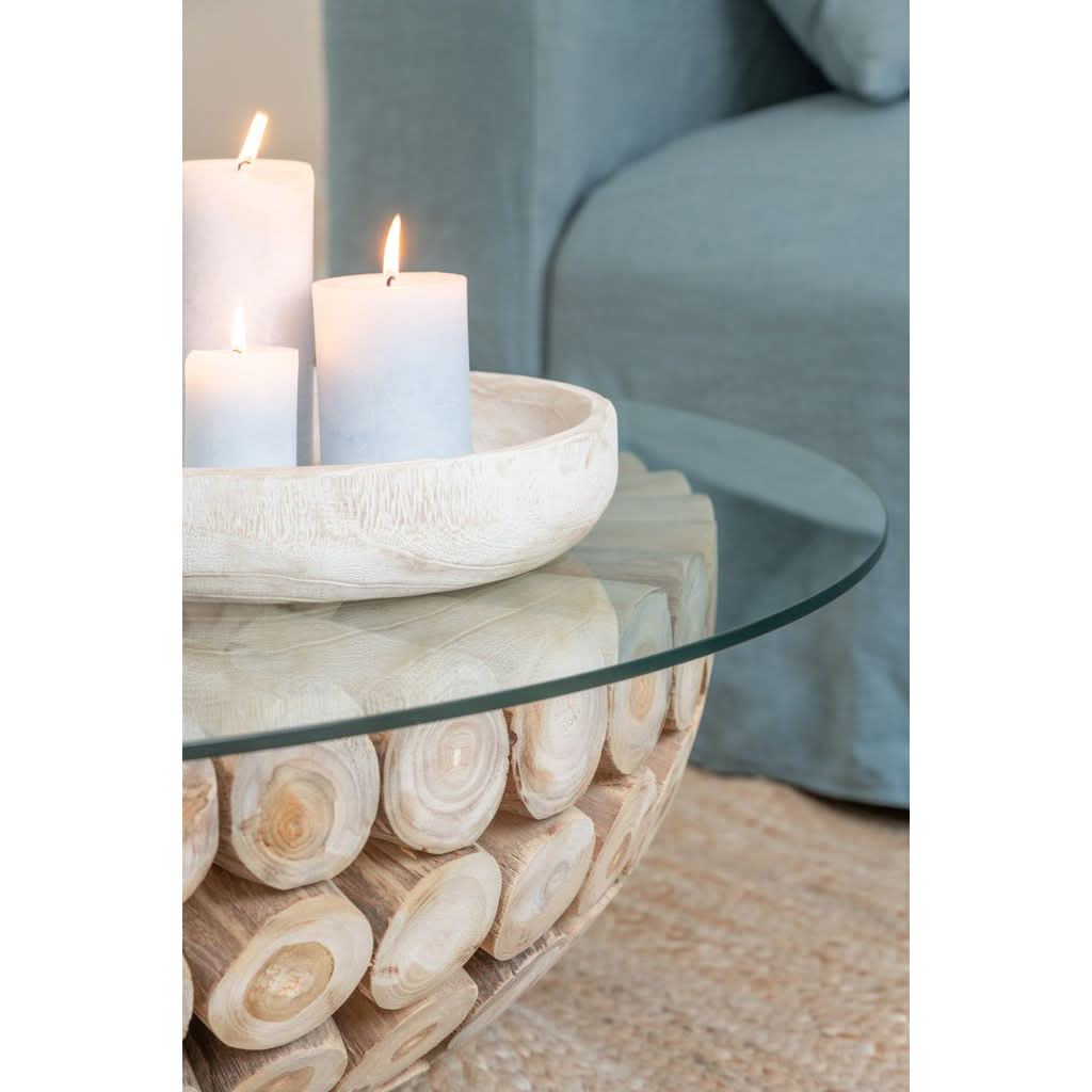 Disques Table Basse Teck Verre - Designix