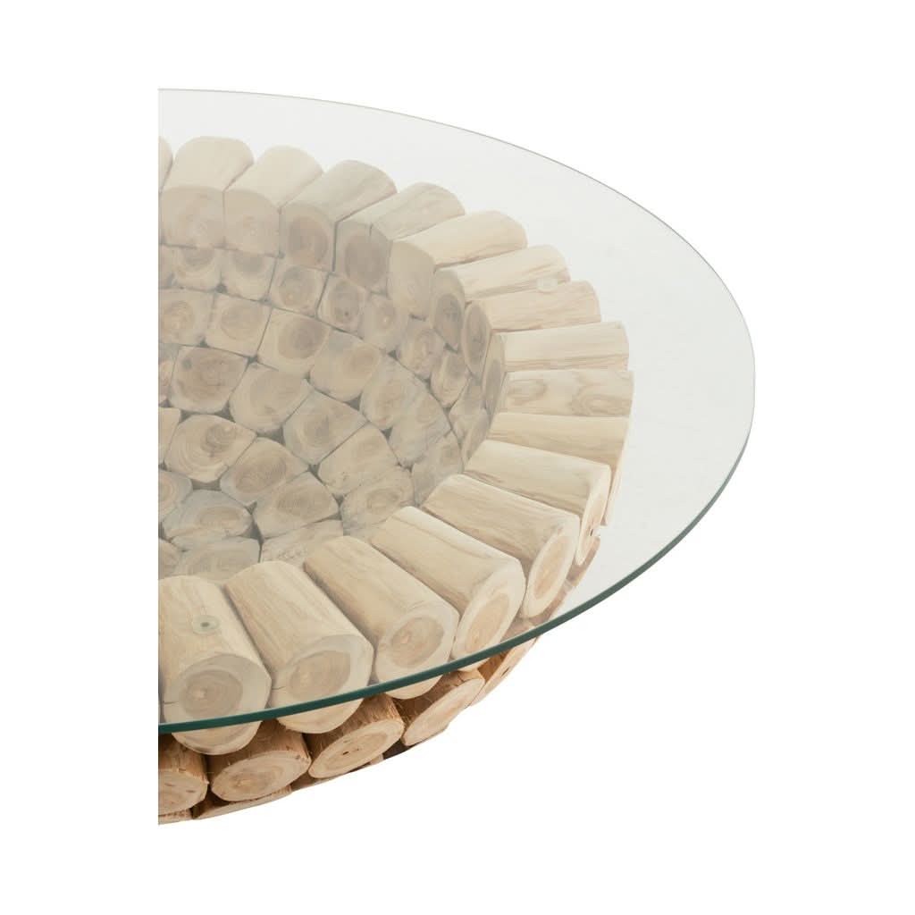 Disques Table Basse Teck Verre - Designix
