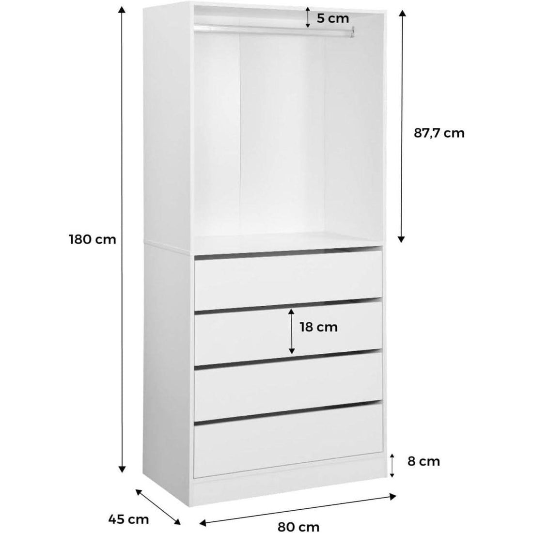 Modulares Schranksystem Weiß Schubladen | Wisp