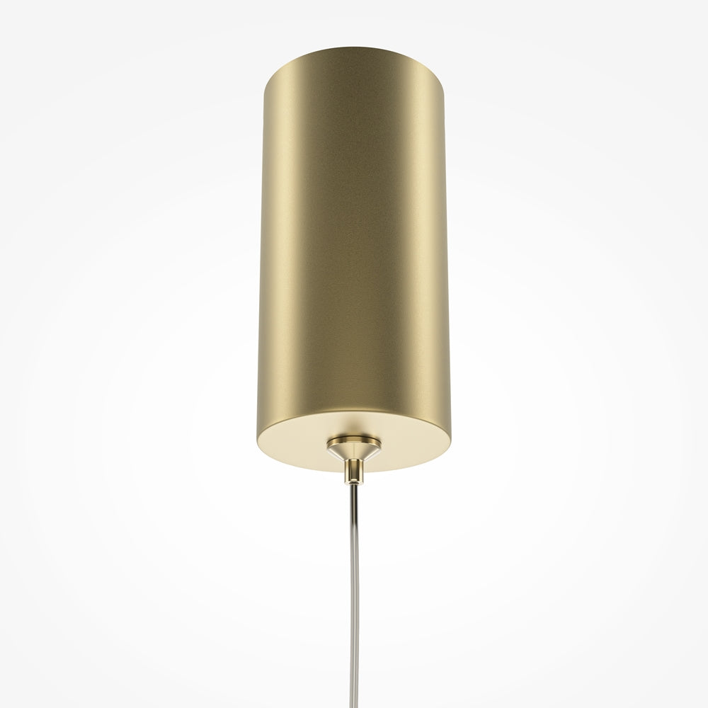 Détail de la rosace cylindrique dorée et du départ de câble