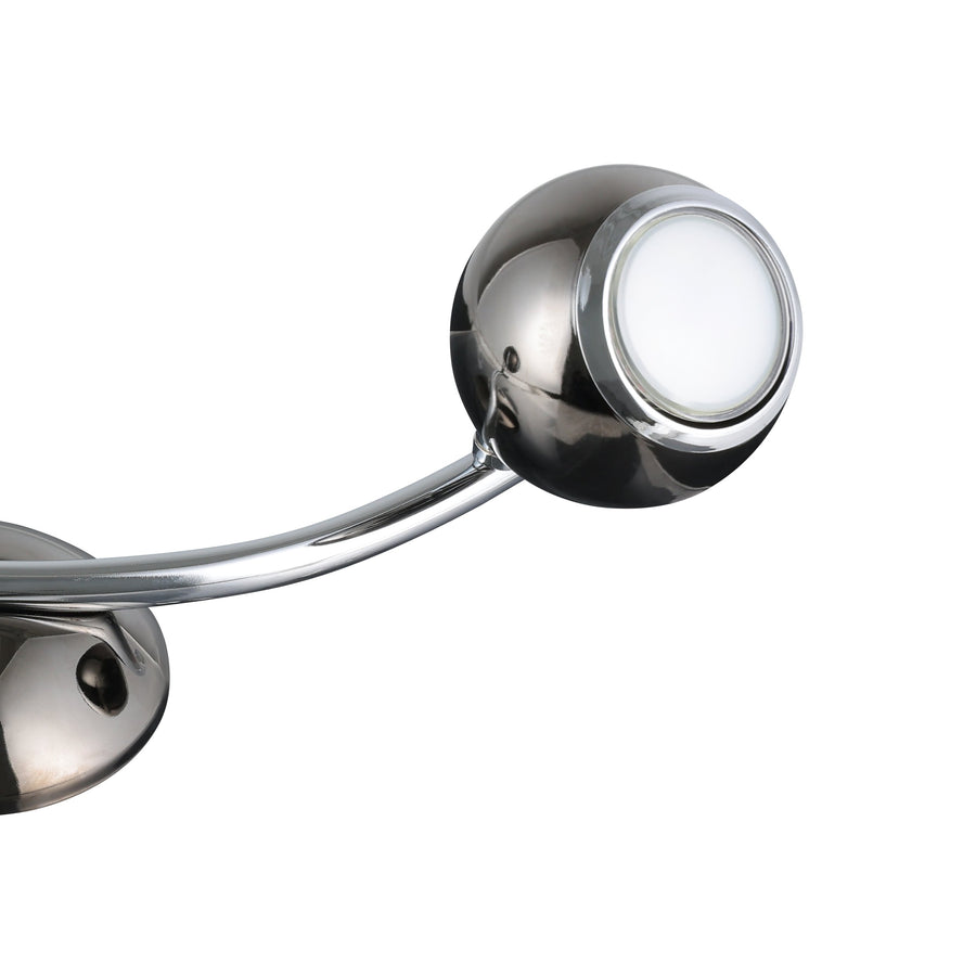 Plafonnier Bimeda nickel et noir, L 36,5 cm
