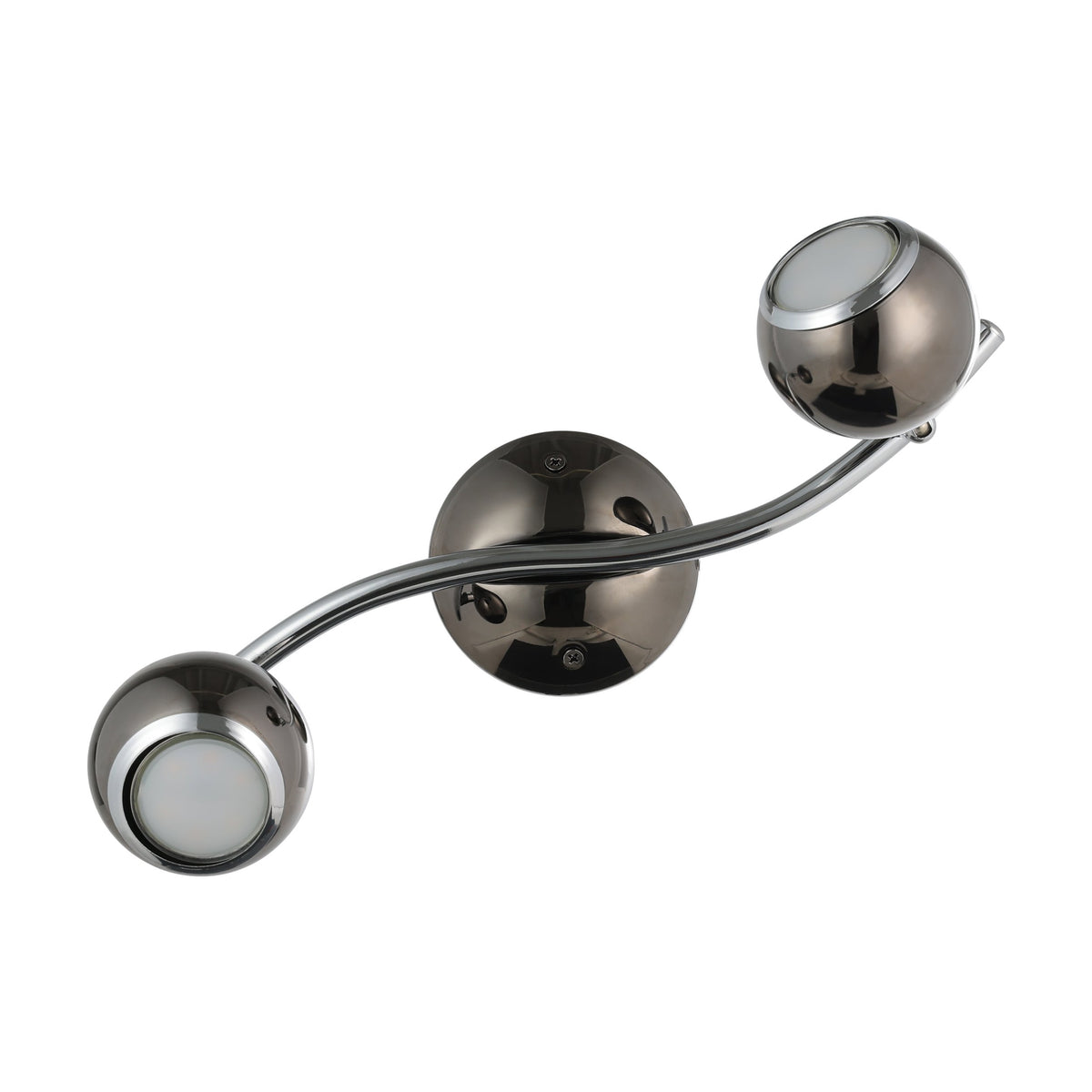 Plafonnier Bimeda nickel et noir, L 36,5 cm