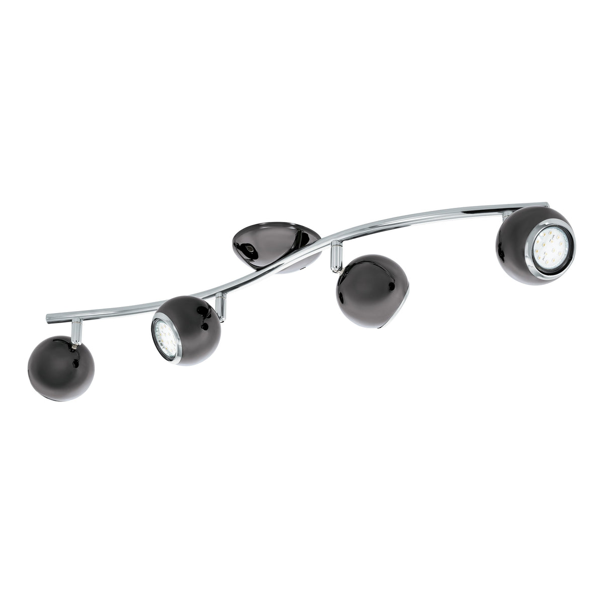 Plafonnier Bimeda nickel et noir, L 64 cm
