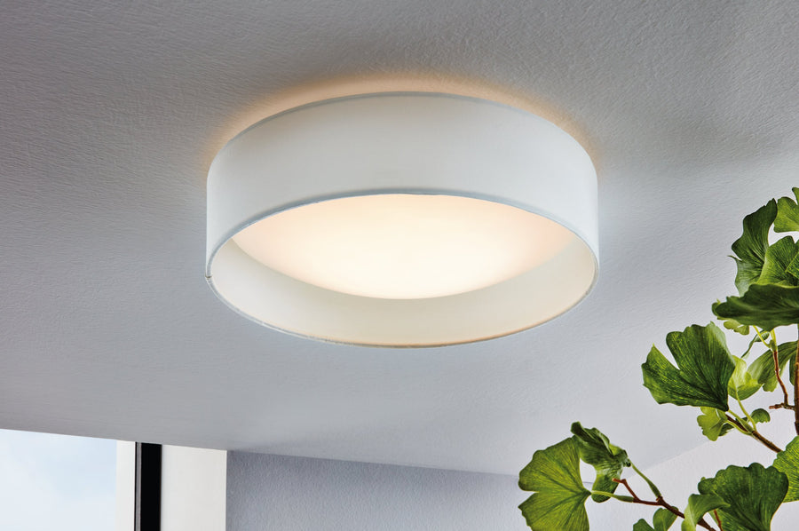 Plafonnier Pasteri blanc, tissu