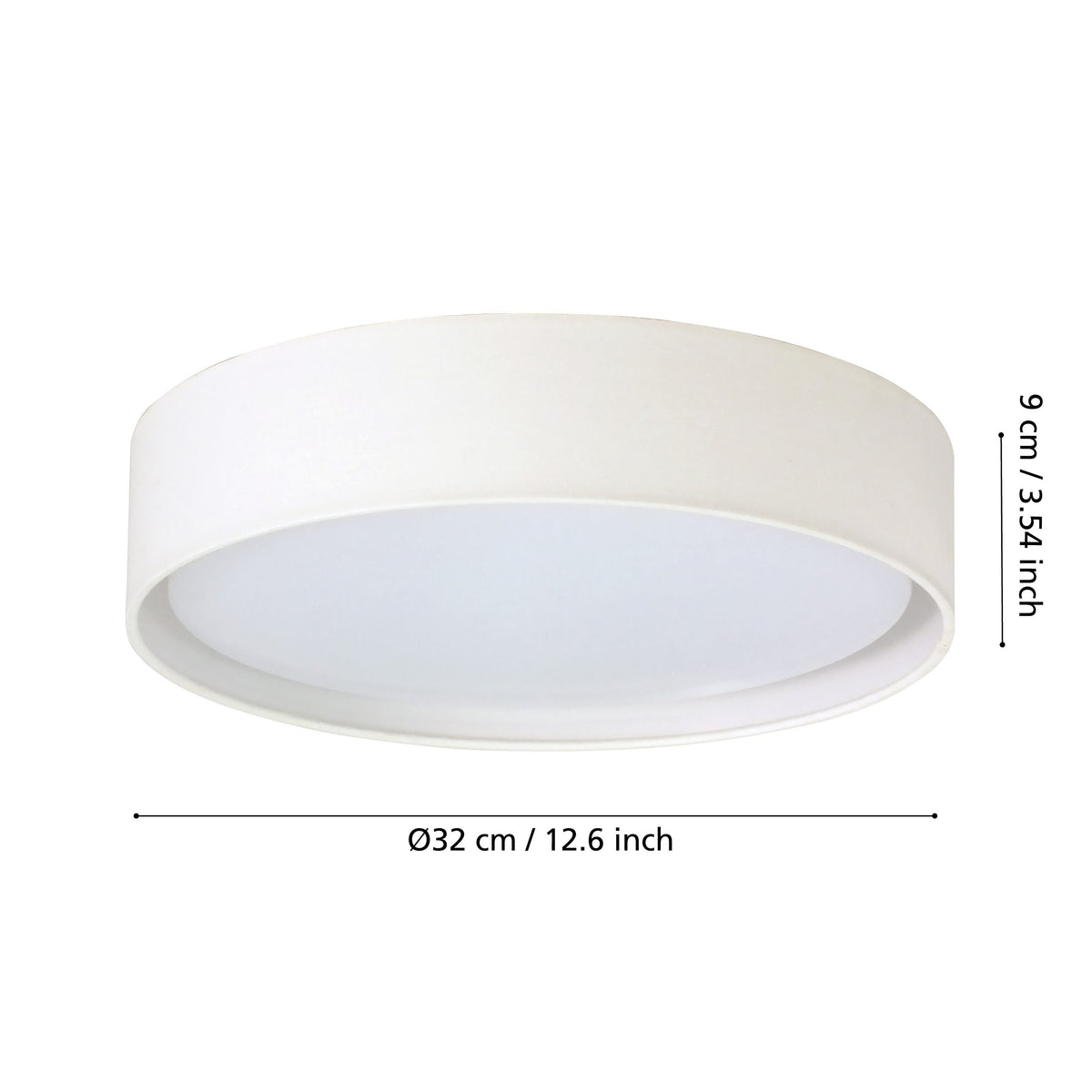 Plafonnier Pasteri blanc, tissu