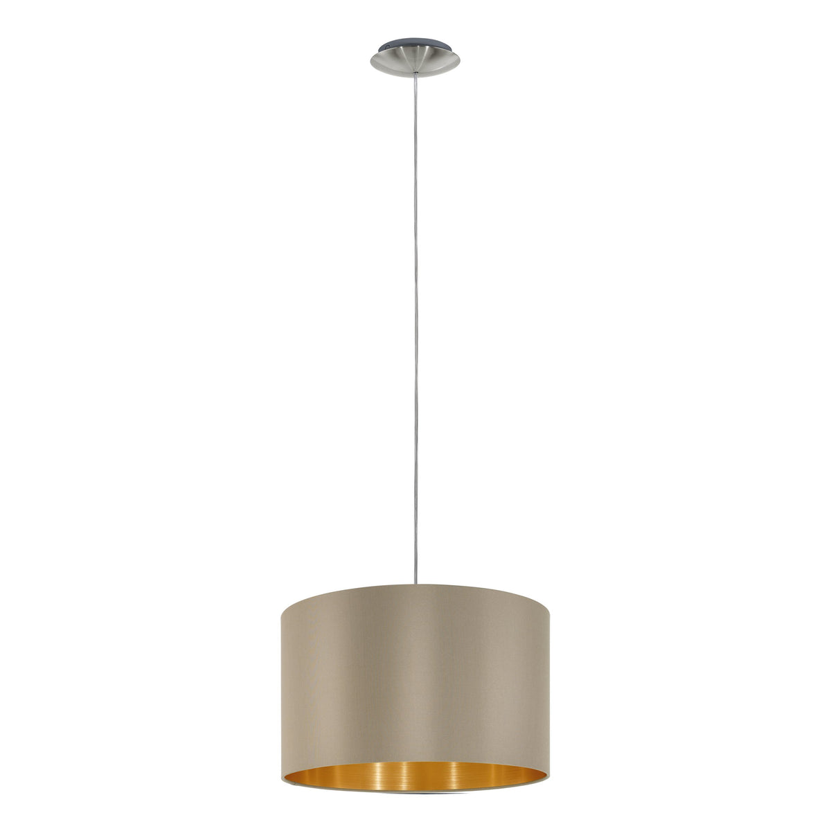 Suspension Maserlo taupe et dorée, tissu