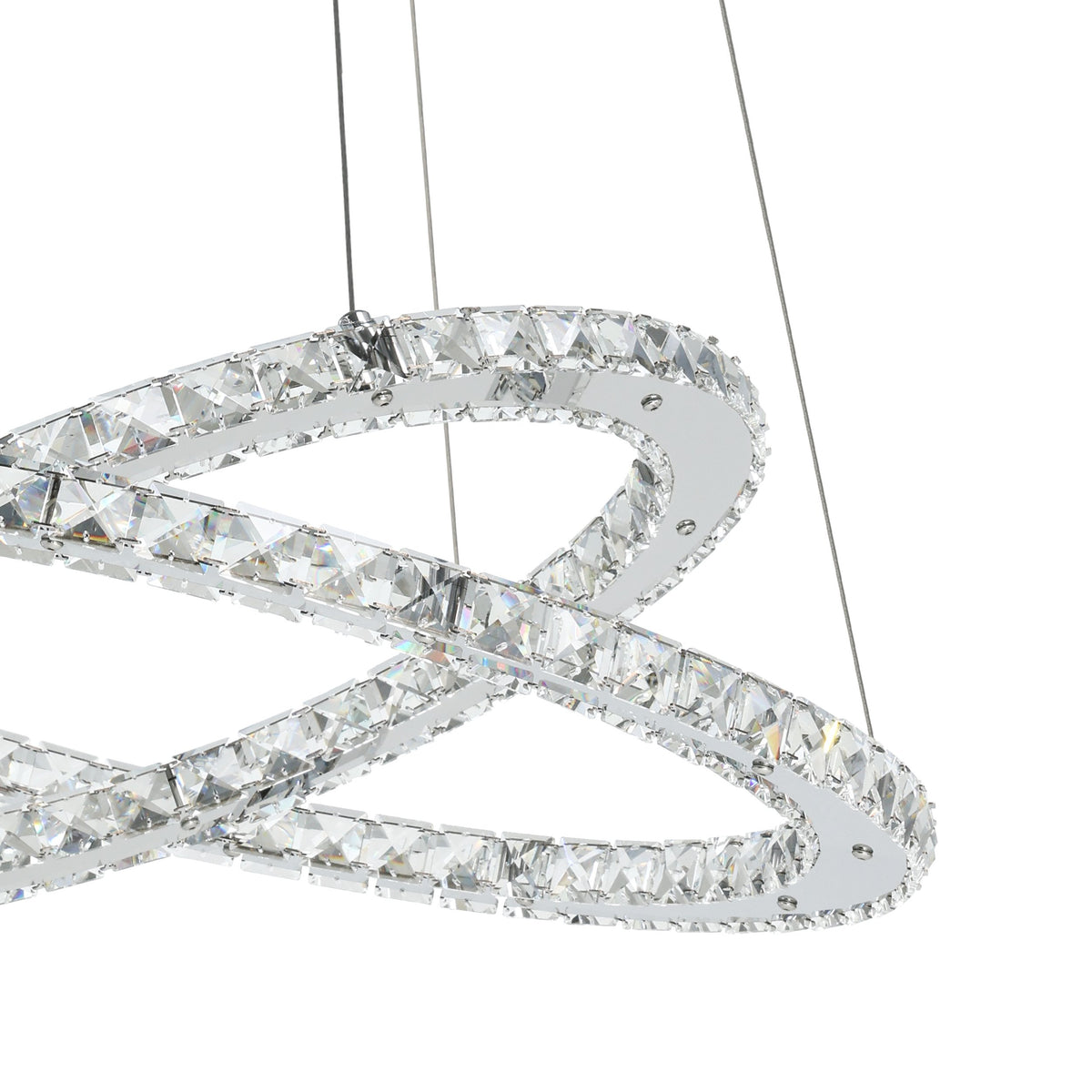 Suspension Varrazo chromée, cristal