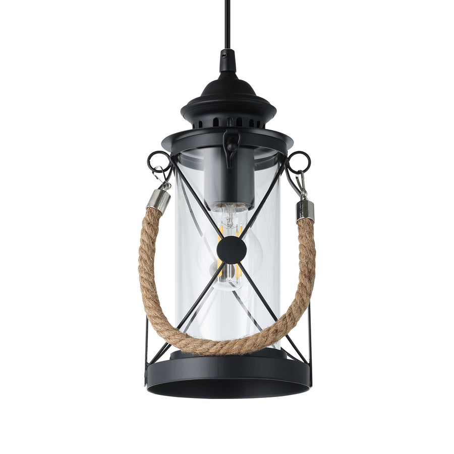 Suspension Bradford noire, verre