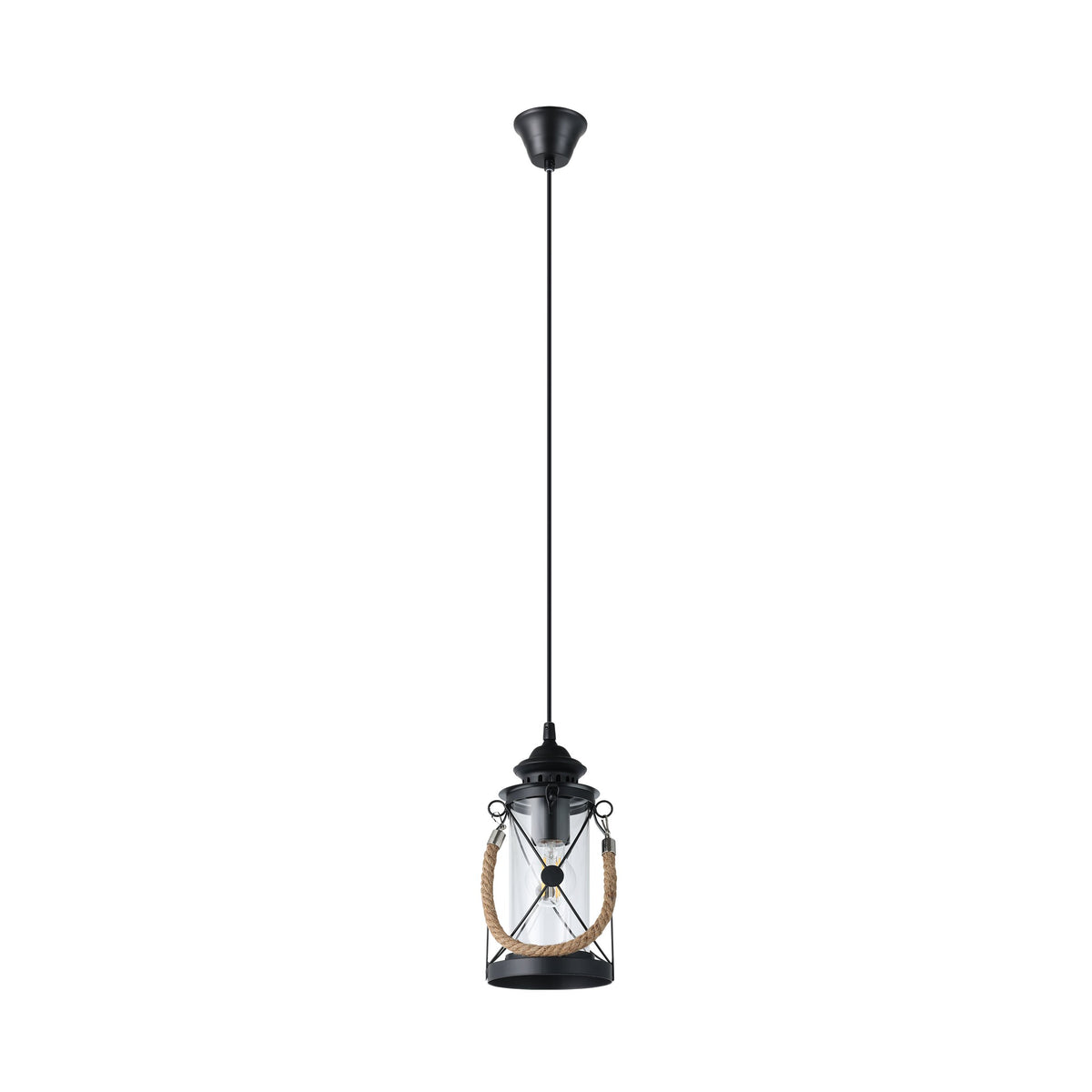 Suspension Bradford noire, verre