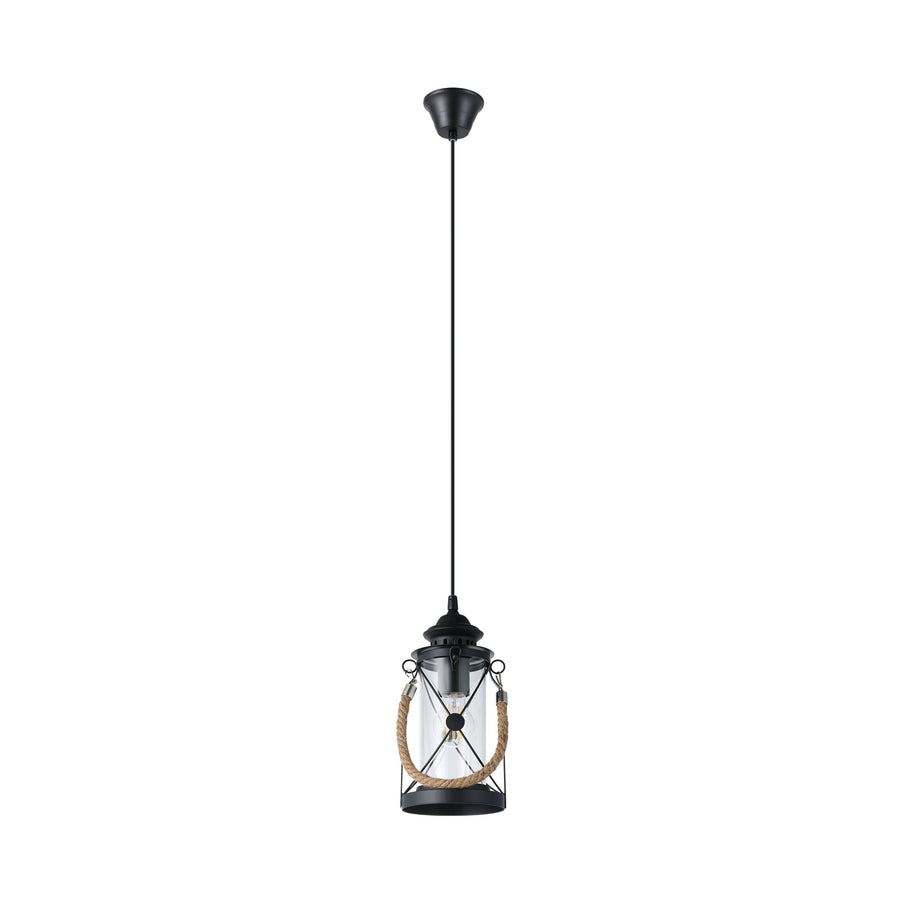 Suspension Bradford noire, verre