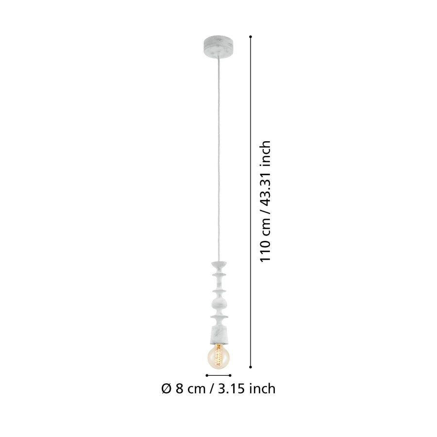 Schéma de dimensions indiquant une hauteur de 110 cm et un diamètre de 8 cm