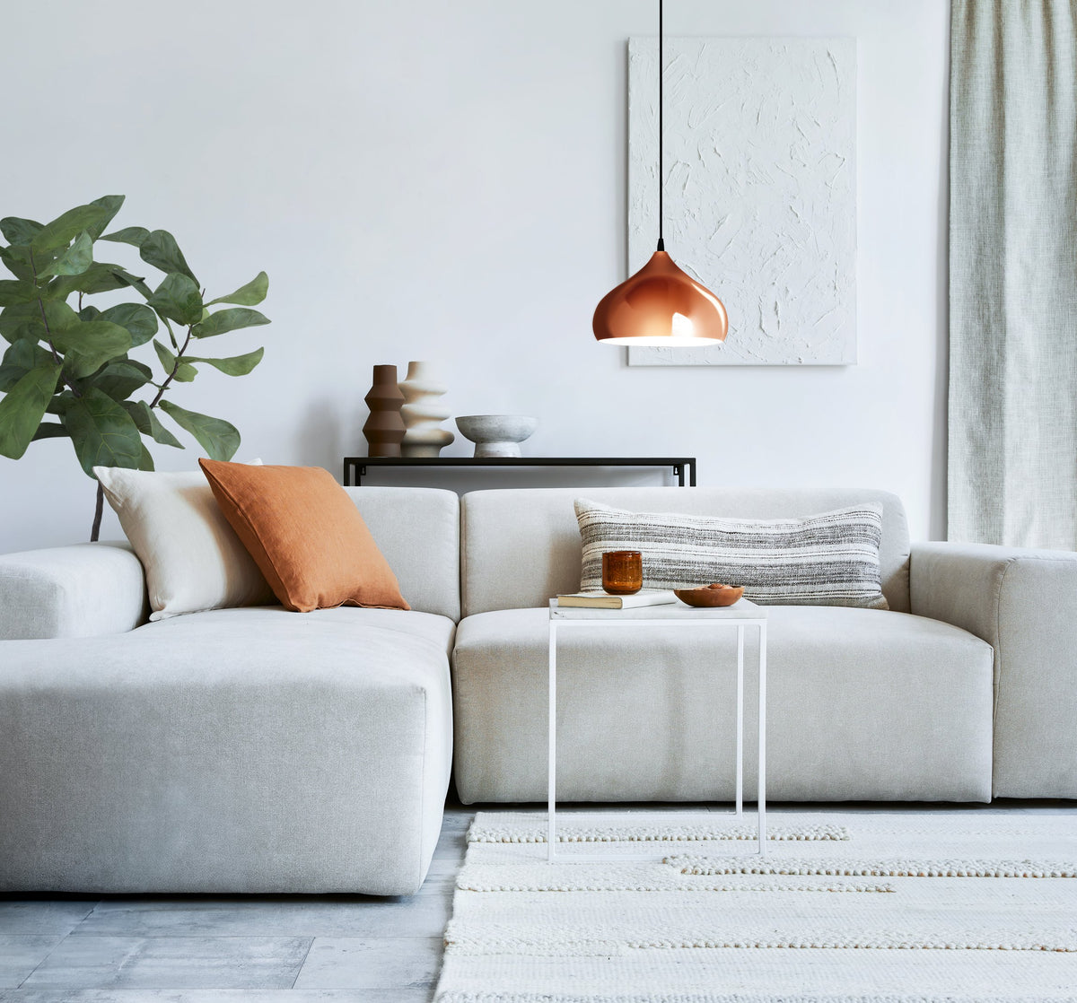 Suspension Hapton cuivrée
