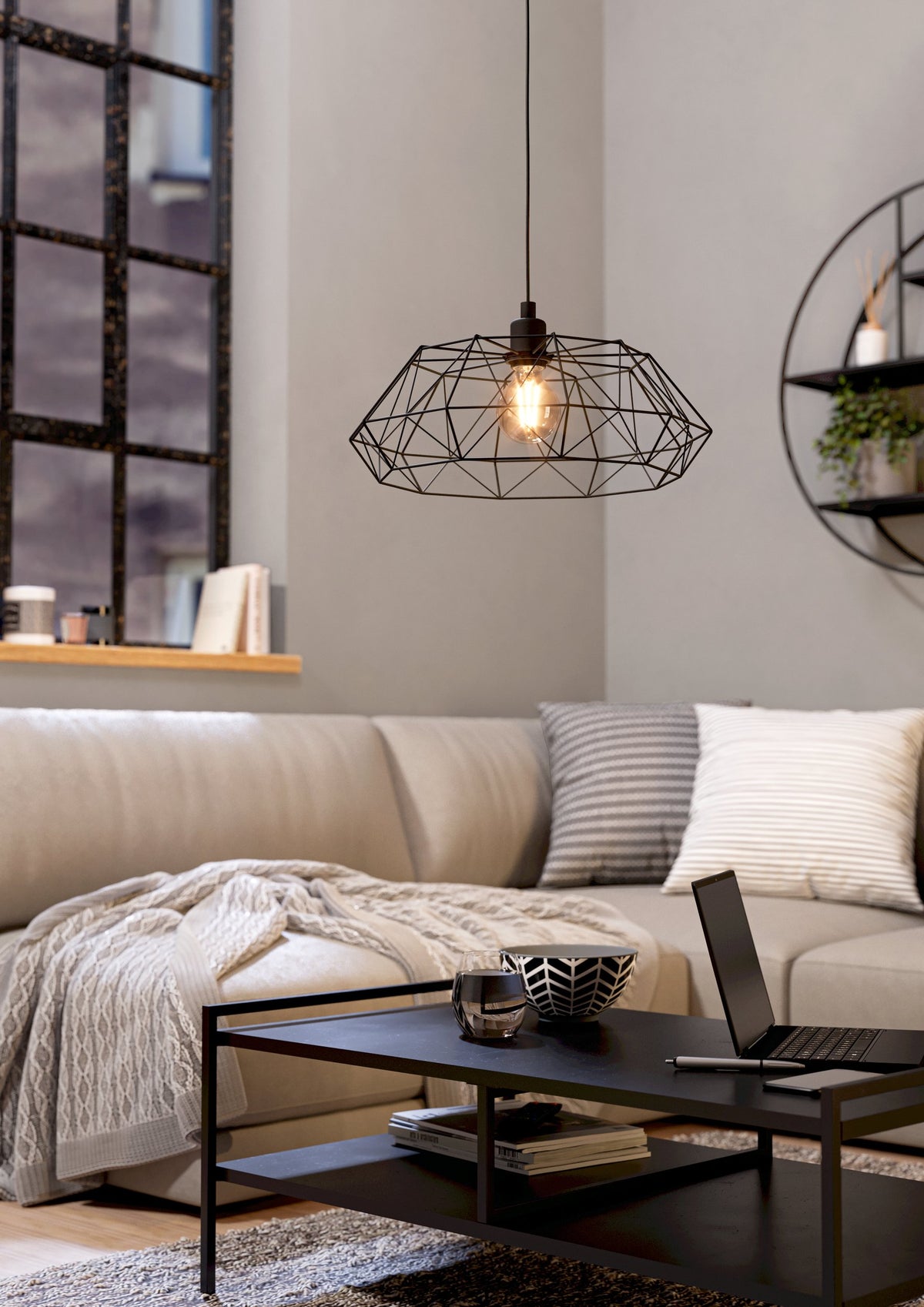 Suspension Carlton 2 noire