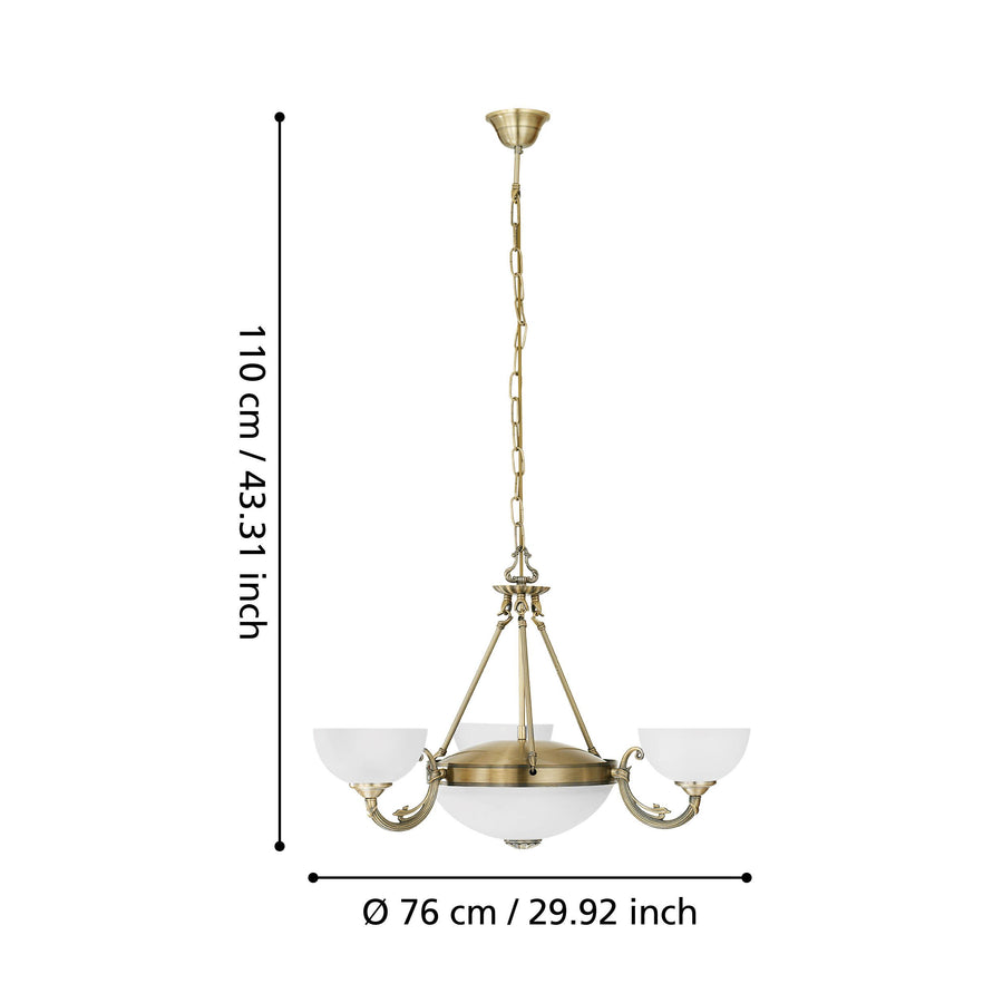 Schéma de dimensions indiquant une hauteur de 110 cm et un diamètre de 76 cm.