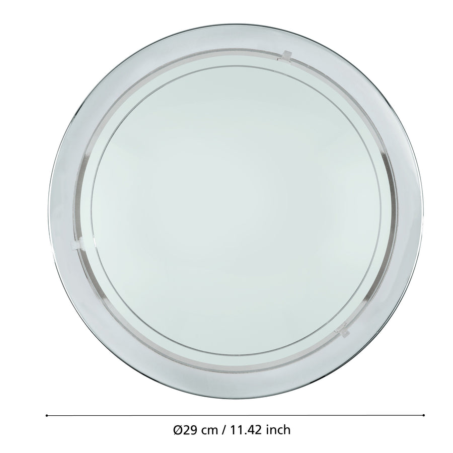 Schéma coté du plafonnier rond indiquant un diamètre de 29 cm.